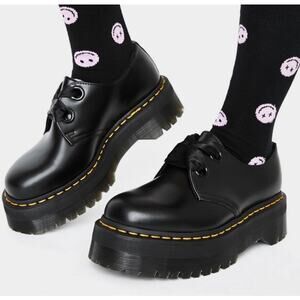 DR MARTENS Holly Platform Shoes Smooth Black 7 NWOB